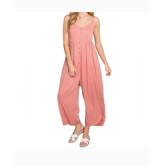 Heyson Salmon Pants Button Romper M NWT - Picture 1 of 4
